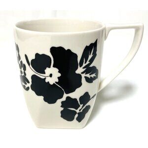 Coventry Mug Babesque Black White Flowers Floral Fine China Porcelaine